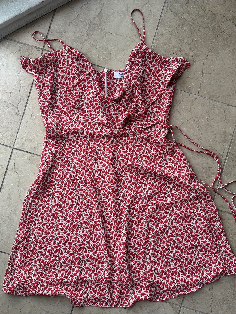 Bailey 44 Red Floral Wrap Mini Dress